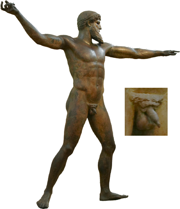 Zeus/Poseidon of Artemisium+penis inset