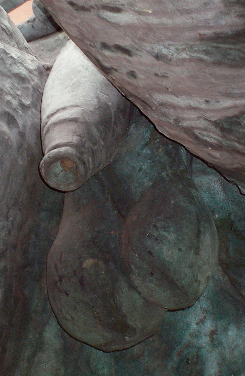 The Devil's penis by Jacob Epstein, from below