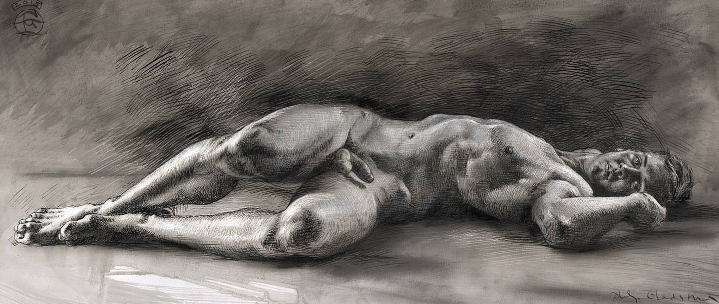 Philip Gladsstone "untitled (Reclining Male Nude)"