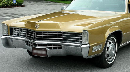 hood of a 1968 Cadillac