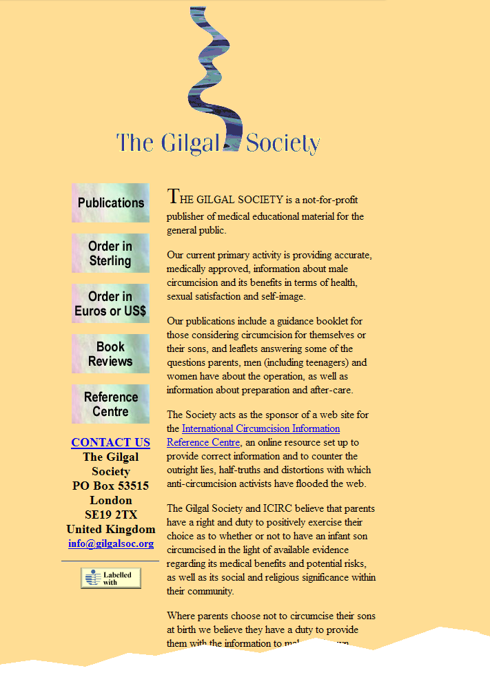 Gilgal Society website front page