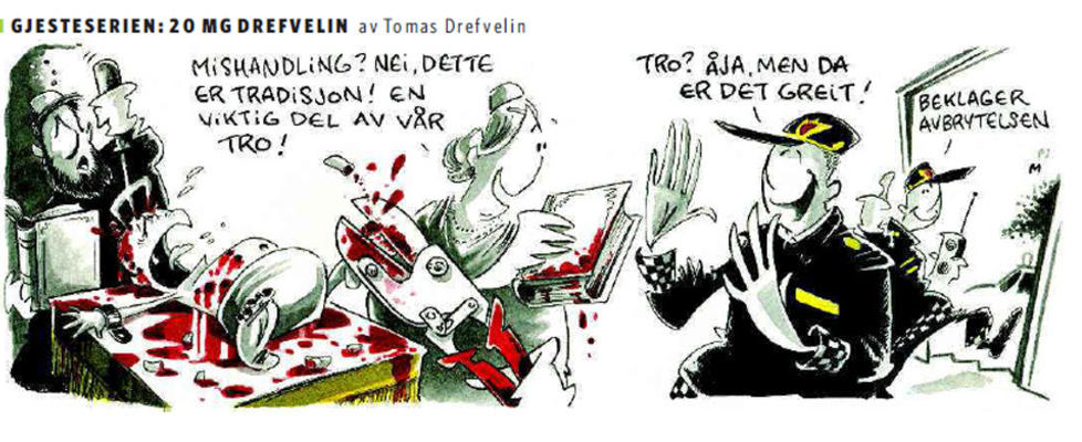 Dagbladet cartoon - cutting off toes is OK if its tradition