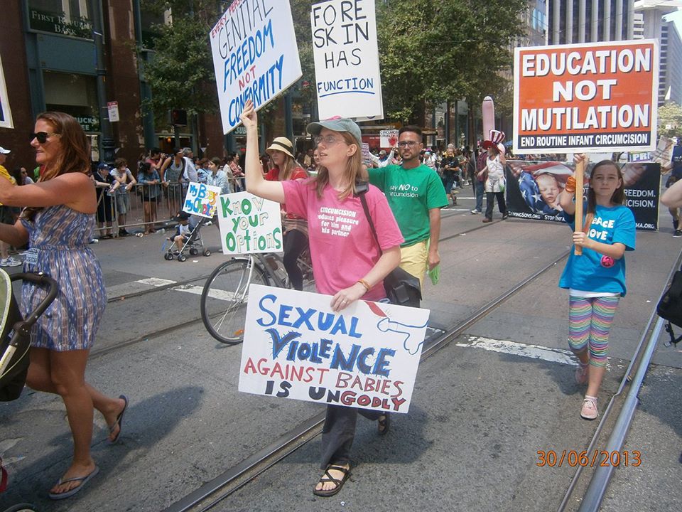Bay Area Intactivist marchers in SF Pride, 2013