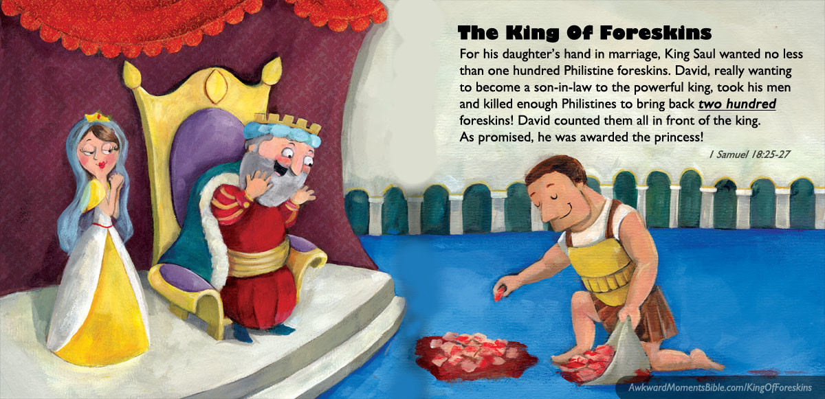 children's bible - David pays foreskin dowry to Saul