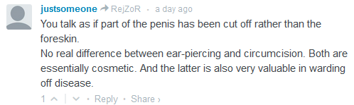 ''... part of the penis rather than the foreskin...''