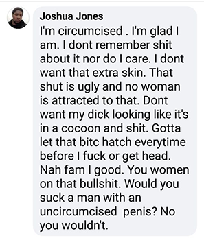 analogy -''don't want my dick looking like it's in a coccoon''