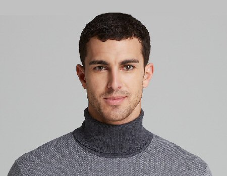 a turtleneck sweater