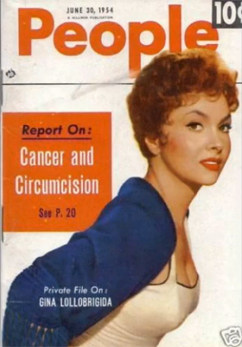 Cover of 1954 ''People'' magazine - cancer & circumcision