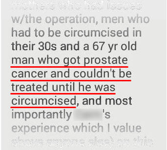 a man who had to be circumcised before he could be treated for prostate cancer...
