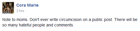 stitions- cora marie ''Don't write circumcision''